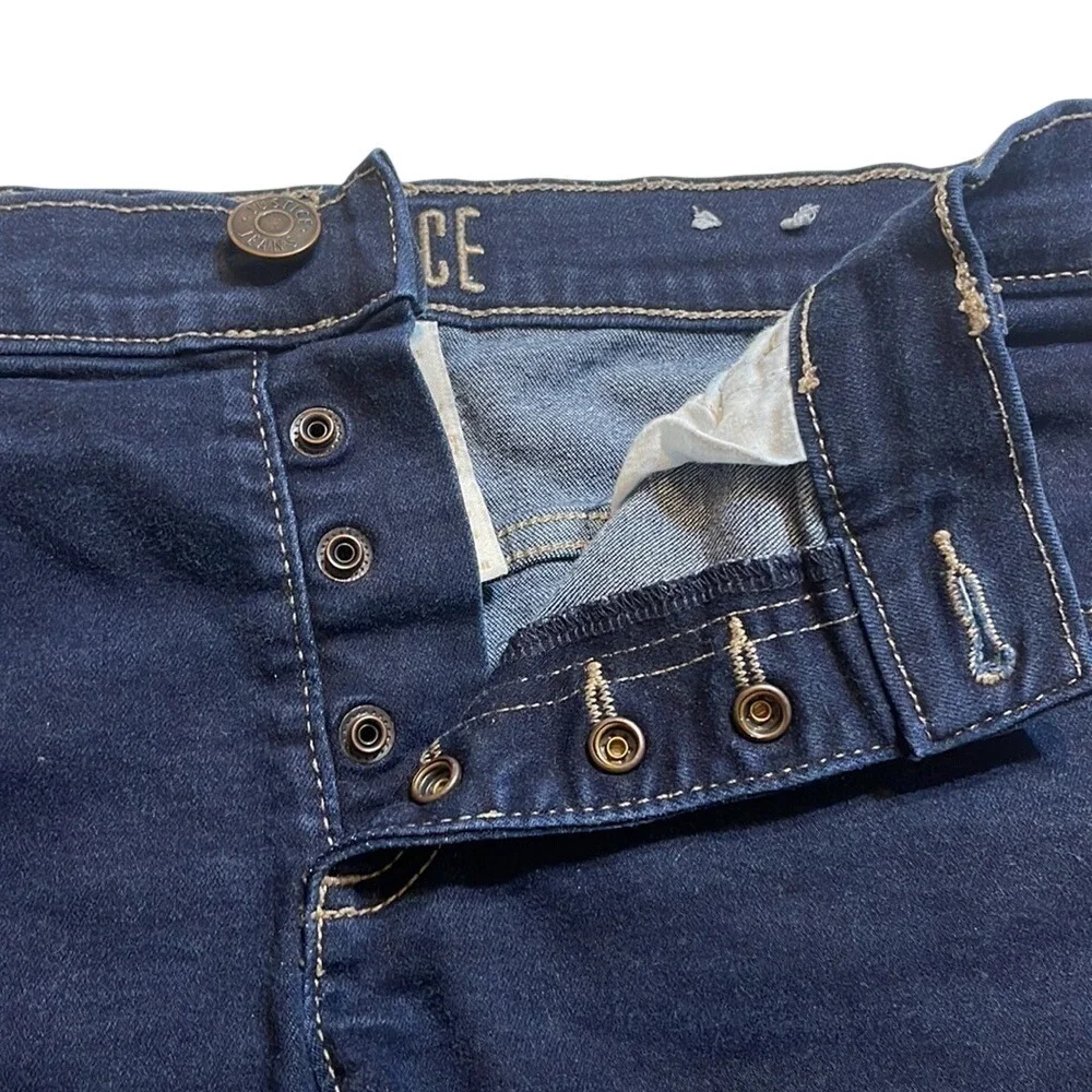 Justice Girls Denim Jean Shorts Button Fly Cuffed Dark Wash Size‎ 12 Plus